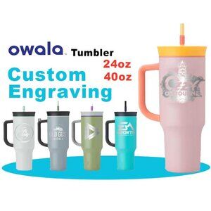 Personalized Owala Stainless Steel Tumbler: Laser Engraved Travel Mug